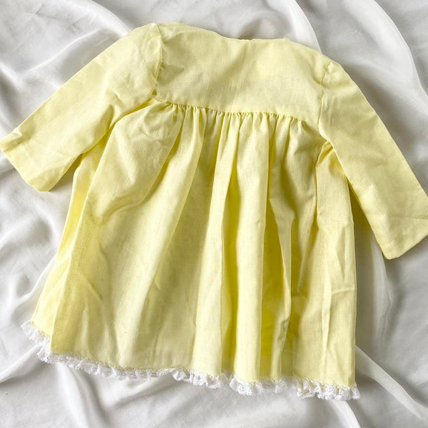 1970s Yellow Floral Dress, Jacket and Bonnet Matching Set