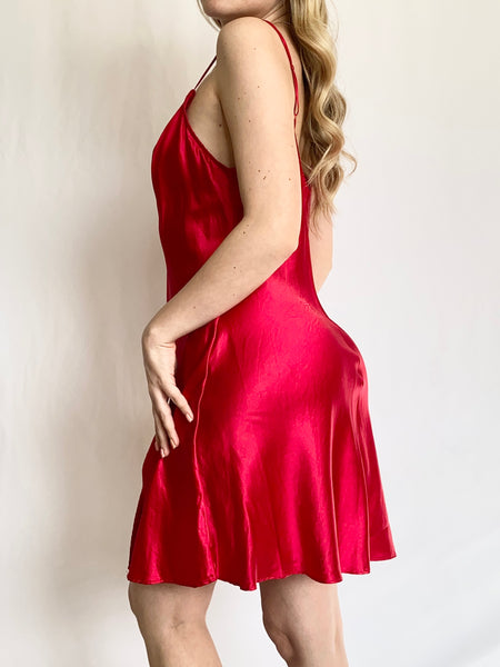 Pure Silk Vintage Victoria's Secret Holiday Wreath Slip Dress