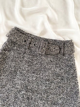 Load image into Gallery viewer, Vintage Grey Tweed Belted Mini Skirt (2)
