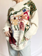 Load image into Gallery viewer, Vintage Ice Skater Winter Scenic Sweater
