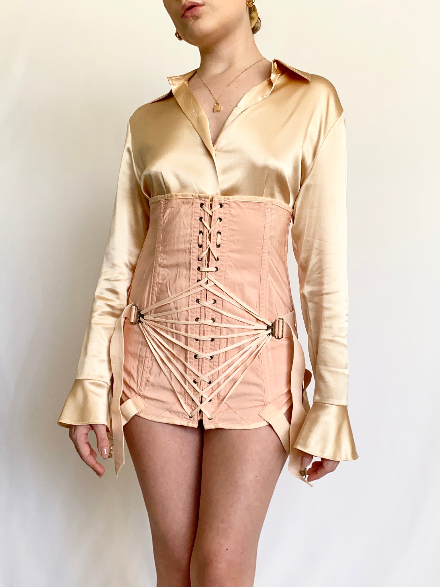 Rare 1950s French corset skirt / girdle - Gem