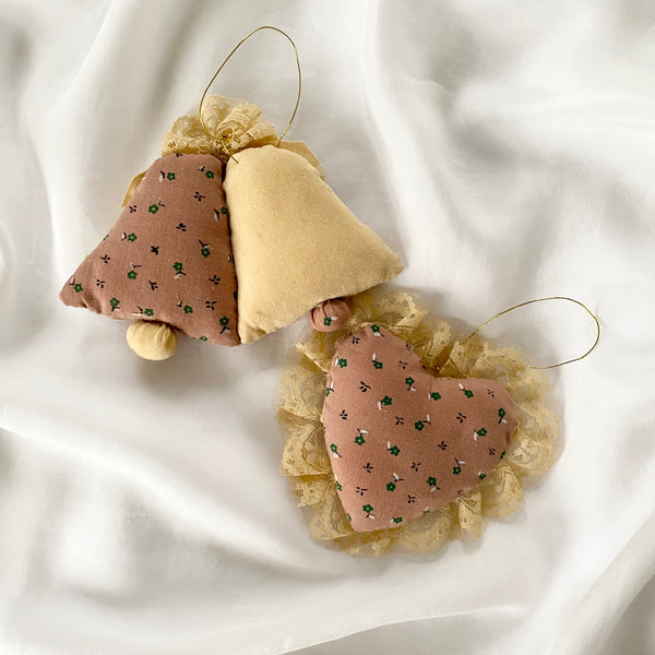 Plush Shabby Chic Vintage Christmas Ornaments