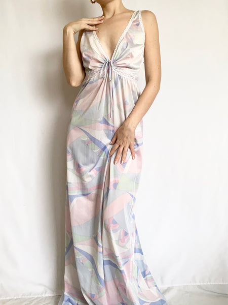 Purple Psychedelic 70s Nightgown (M)