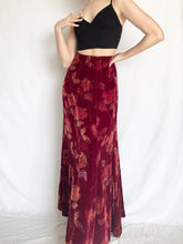 Load image into Gallery viewer, Red Velvet 90s Silk Rose Skirt (8)
