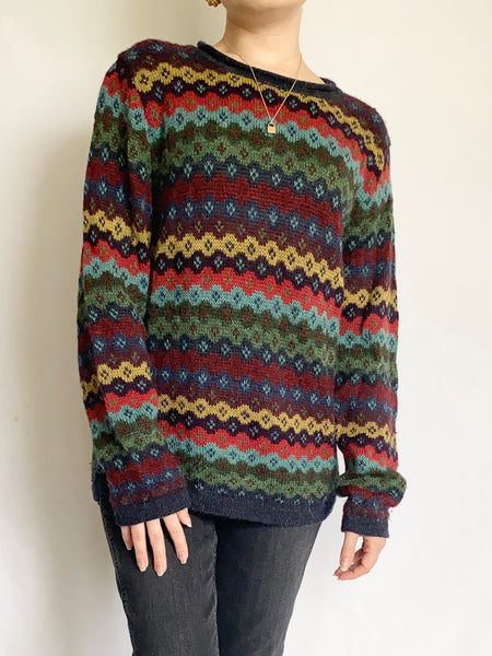 Colorful Peruvian Alpaca Sweater (M)