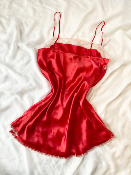 Red Victoria's Secret Satin Slip Dress (XL)