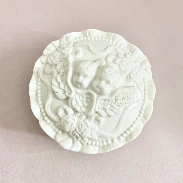 Vintage Cherub Angel Porcelain Trinket Box