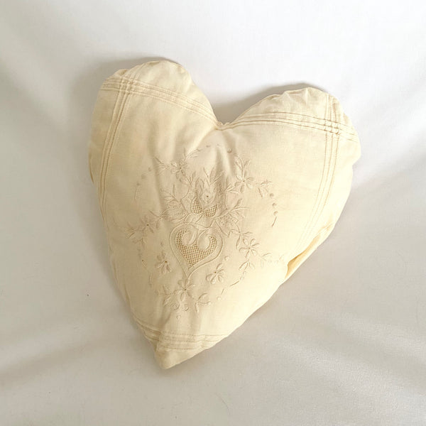 Romantic Heart Embroidered Boudoir Cushion Throw Pillow