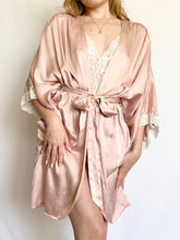 Load image into Gallery viewer, Vintage Victoria’s Secret Ornate Silk French Cut Teddy &amp; Robe Set (M)
