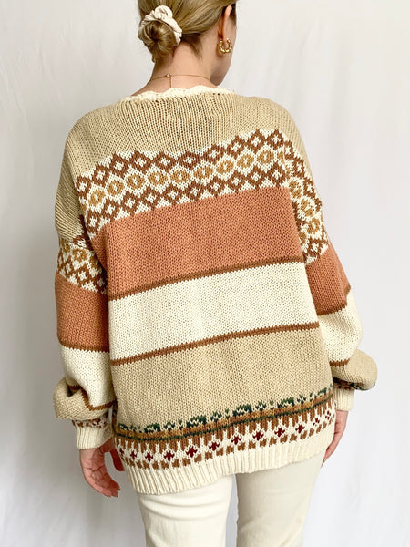 1980s Royal Cottage Cardigan Sweater (M)