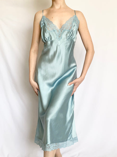 Victoria’s Secret Y2k Pure Silk Lace Trim Slip Dress Gown (M)