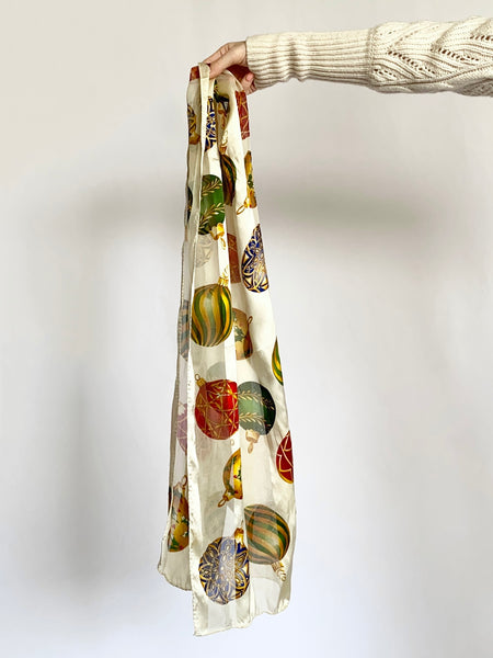 Pure Silk Colorful Sleigh Bells Scarf