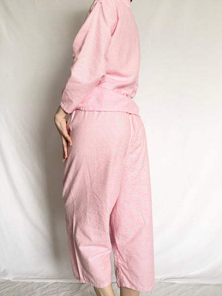 Pink Frosting Gingham 1950s Pajama Set (M)