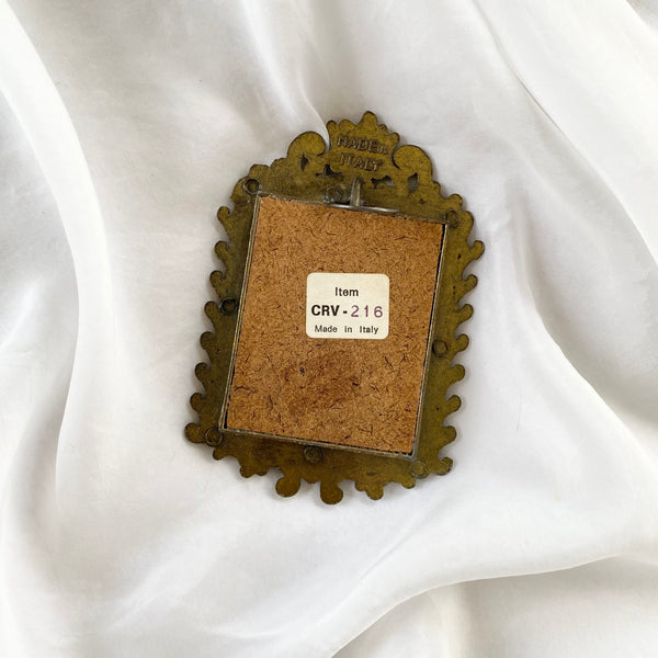 Mini Italian Antique Victorian Style Brass Frame Mirror