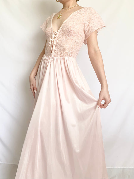Pink Princess Corset Lace Slip Dress (M)