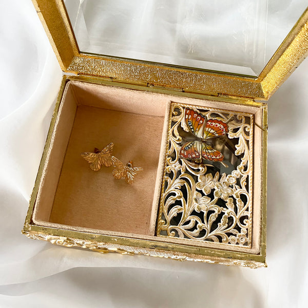 Vintage Butterfly Music Jewelry Box
