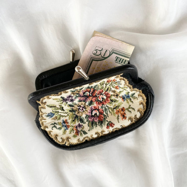 Vintage 1950s Tapestry Coin Purse