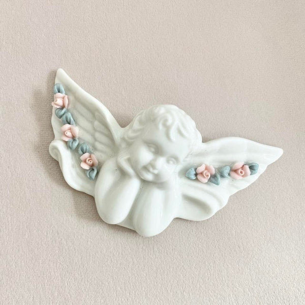 Vintage Cherub Angel Porcelain Wall Hanging