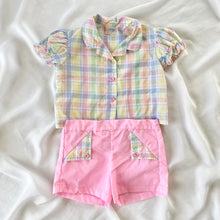 Load image into Gallery viewer, 1970s Colorful Pastel Plaid Outfit Set
