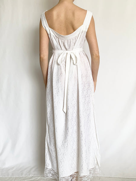 Vintage White Lace 1950s Slip Dress (XS/S)