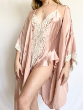 Load image into Gallery viewer, Vintage Victoria’s Secret Ornate Silk French Cut Teddy &amp; Robe Set (M)
