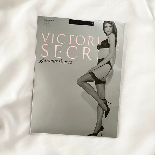 Vintage Victoria’s Secret Glamour Sheers Shimmery Black Pantyhose Tights