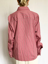 Load image into Gallery viewer, Mauve Floral Pinstripe Blouse (L)
