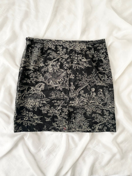 Toile De Jouy Velvet Soft Vintage Corduroy Mini Skirt (10)