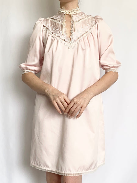 Christian Dior Puff Sleeve Slip Dress Nightgown (XXS)