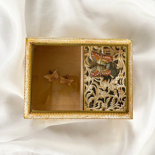 Vintage Butterfly Music Jewelry Box