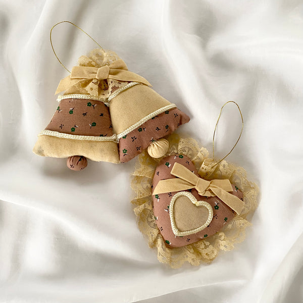 Plush Shabby Chic Vintage Christmas Ornaments